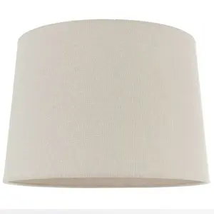 14" Tapered Round Drum Lamp Shade Natural/Neutral 100% Linen Modern Simple Cover