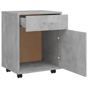 Berkfield Rolling Cabinet Concrete Grey 45x38x54 cm Engineered Wood