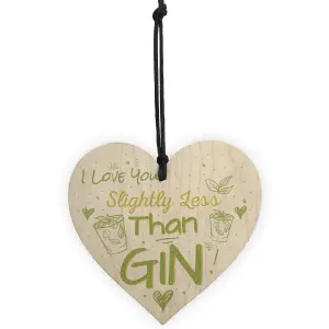 Red Ocean Novelty GIN Friendship Sign Handmade Wooden Hanging Heart Plaque Gin  Tonic Funny Gift For Friend