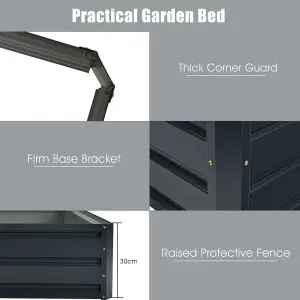 Costway 4 x 3ft Metal Raised Garden Bed Outdoor Planter Box Backyard