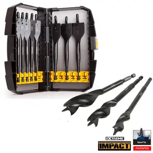 DeWalt DT7943 Extreme Flat Wood Spade Bit Set 8 Piece & 3 Piece Set Auger Bit