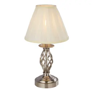 Lighting Collection Skateraw Satin Silver Touch Table Lamp