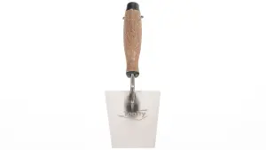 Toolty Bucket Trowel with Wooden Handle 140mm Stainless Steel for Scooping and Scraping Mortar Cement Plaster Masonry Brickwork K