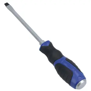 Slotted Flat Headed Screwdriver SL8 8mm x 150mm Magnetic Tip + Rubber Grip