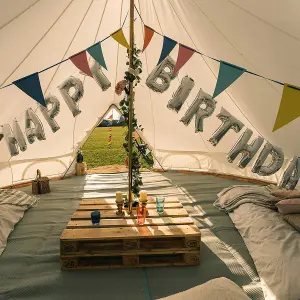 Kokoon Deluxe 6M Bell Tent 100% Cotton Canvas with Chimney fitting & Zipped PVC Groundsheet.