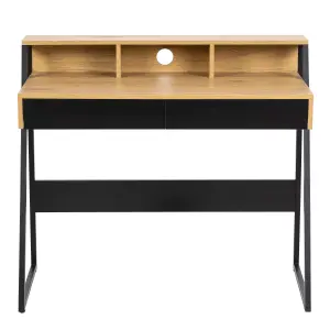 Reece 1 Drawer Office Desk in Oak & Black