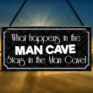 Red Ocean Vintage Man Cave Plaque Sign Novelty Gift FUNNY QUOTE - Games / Boys Room Gift Idea