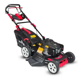 Crytec Petrol Lawn Mower Self Propelled 21 inch Cutting Width 196cc 60L Collection Bag CR21LW