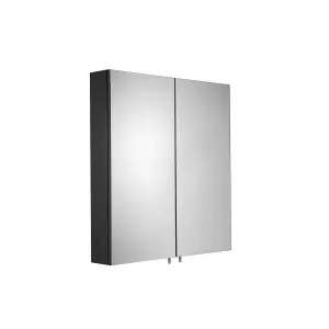 Croydex Dawley Matt Black Wall-mounted Double Bathroom Cabinet (H) 670mm (W) 600mm