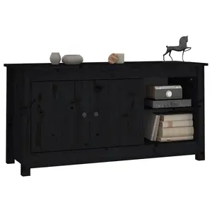 Berkfield TV Cabinet Black 103x36.5x52 cm Solid Wood Pine