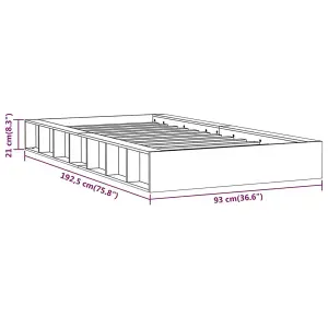 Berkfield Bed Frame 75x190 cm Small Single Solid Wood