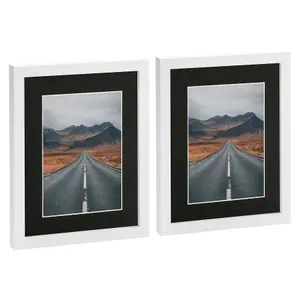 Photo Frames with 5" x 7" Mount - 8" x 10" - Black Mount - Pack of 2