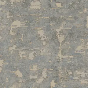 Boutique Ornamental Texture Steel / Gold Textured Plain Wallpaper