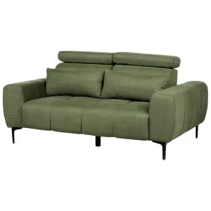 2 Seater Fabric Sofa Green VEGAMO