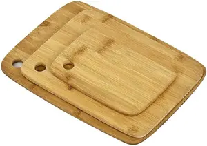 MantraRaj Bamboo Chopping Boards Set of 3 Various Sizes Kitchen Set Cutting Boards Easy-Grip & Hanging Holes