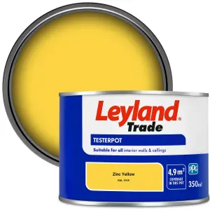 Leyland Trade Vinyl Matt Walls & Ceilings Emulsion Paint Zinc Yellow (RAL 1018) 350ml Tester