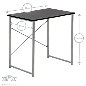 Harbour Housewares - Industrial Office Desk - 80cm - Black