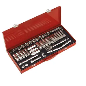 Sealey Deluxe Socket Set 45 Pieces DuoMetric Chrome Vanadium Steel AK692