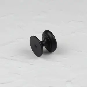 32mm Matt Black Cabinet Knob Round Cupboard Door Drawer Pull Handle Kitchen Wardrobe Furniture Replacement