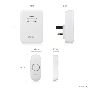 Byron White Wireless Door chime kit DBY-22312BS-KF