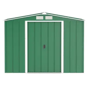 8 x 6 Apex Metal Garden Shed - Green (8ft x 6ft / 8' x 6' / 2.6m x 1.8m)