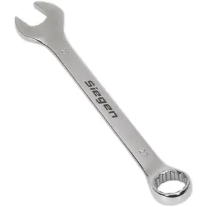 Premium 27mm Hardened Steel Combination Spanner - Polished Chrome Vanadium Wrench