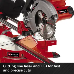 Einhell Power X-Change Cordless Sliding Mitre Saw 36V Drag Crosscut 45 Degree Tilt TE-SM 36/210 Li-Solo - Body Only