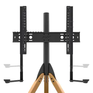 AVF FSLK1001HOXLWB Hoxton Sound Tripod TV Stand with Soundbar Mounting Kit in Light Wood / Black