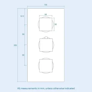 Nes Home Olive Square 3 Way Concealed Thermostatic Mixer Valve Hand Held Bath Shower Set