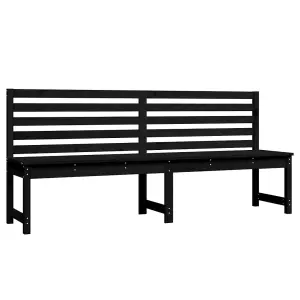 Berkfield Garden Bench Black 201.5 cm Solid Wood Pine