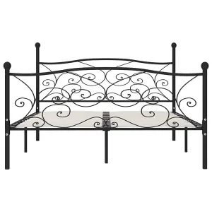 Berkfield Bed Frame with Slatted Base Black Metal 200x200 cm