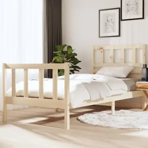 Berkfield Bed Frame Solid Wood 90x200 cm 3FT Single