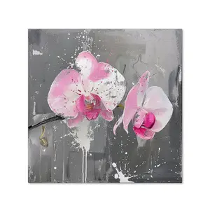 Pink Orchids Splashart Kitchen Splashback