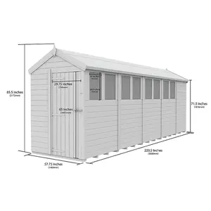 DIY Sheds 5x19 Apex Shed - Single Door Without Windows