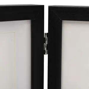 Berkfield Trifold Photo Frame Collage Black 22x15 cm+2x