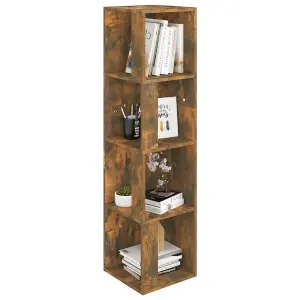 Berkfield Corner Cabinet Smoked Oak 33x33x132 cm Engineered Wood