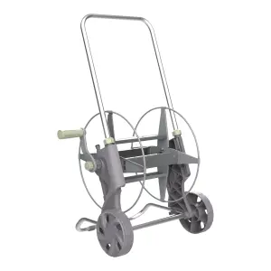 GoodHome Watering Grey Freestanding Empty hose cart With wheels