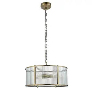 Luminosa Ridgeton 3 Light Decorative Ceiling Pendant Antique Brass