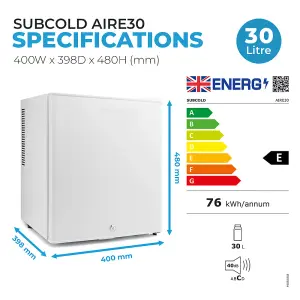 Subcold Aire30 LED Mini Fridge White