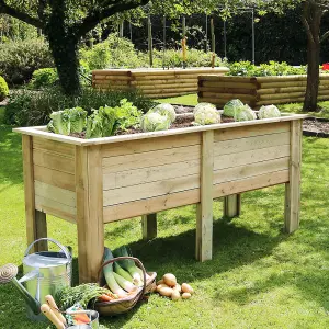 Zest Wooden Deep Root Planter Raised Vegetable Flower Bed Garden 1.8m