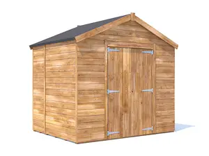 Dunster House Bike Shed 2.4m x 1.8m Garden Storage Pressure Treated Wooden Window Overlord Apex