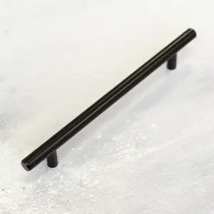 160mm Matt Black Cabinet Handle T-Bar Cupboard Door Drawer Pull Wardrobe Furniture Replacement Upcycle