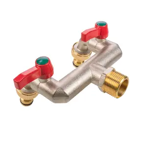 outdoor garden metal tap splitter/manifold,universal hose connectors,1/2" bsp inlet thread(21mm across)