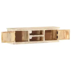 Berkfield TV Cabinet White 130x30x36 cm Solid Mango Wood