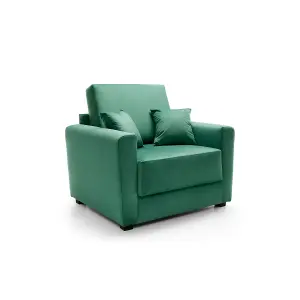 Olly Velvet Single Sofa Bed in Forest Green