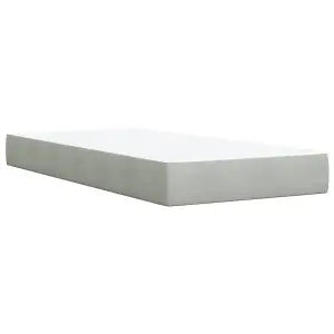 Berkfield Box Spring Bed with Mattress Light Grey 100x200 cm Velvet