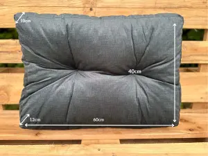 Garden Outdoor Cushion Bench Pad Pallet Corner Sofa Infill Black Velvet Tufted