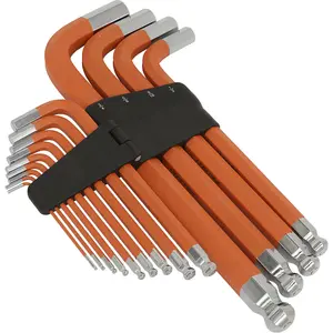 Premium 13 Piece Long Jumbo Ball-End Hex Key Set with Anti-Slip Coating