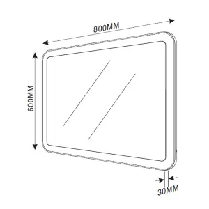 Leo LED Illuminated Backlit Bathroom Mirror (H)600mm (W)800mm