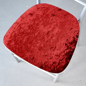 Red Velvet Chair Seat Pad Cover - Pack of 10